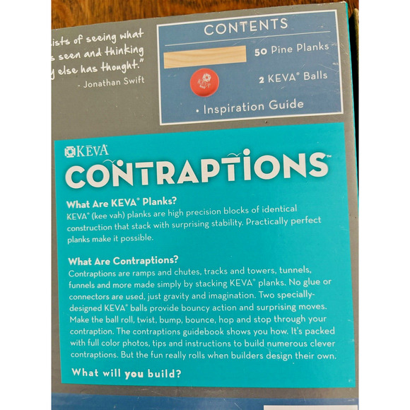 Contraptions 50 pc STEM Obstacle Building Game Wood Plank Set Mindware Keva - Picture 5 of 15